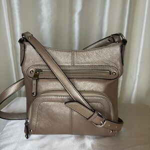 Tignanello Metallic Gold Crossbody Purse